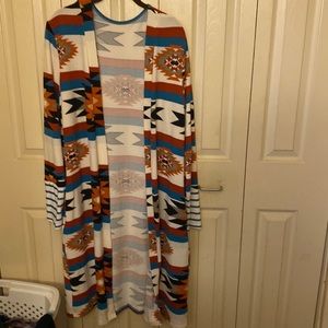 Long colorful large sweater in good condition, never worn